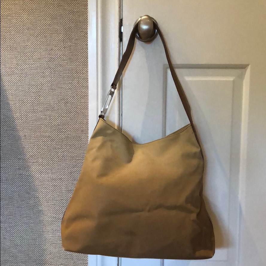 Tan Ombr Nylon Shoulder Bag